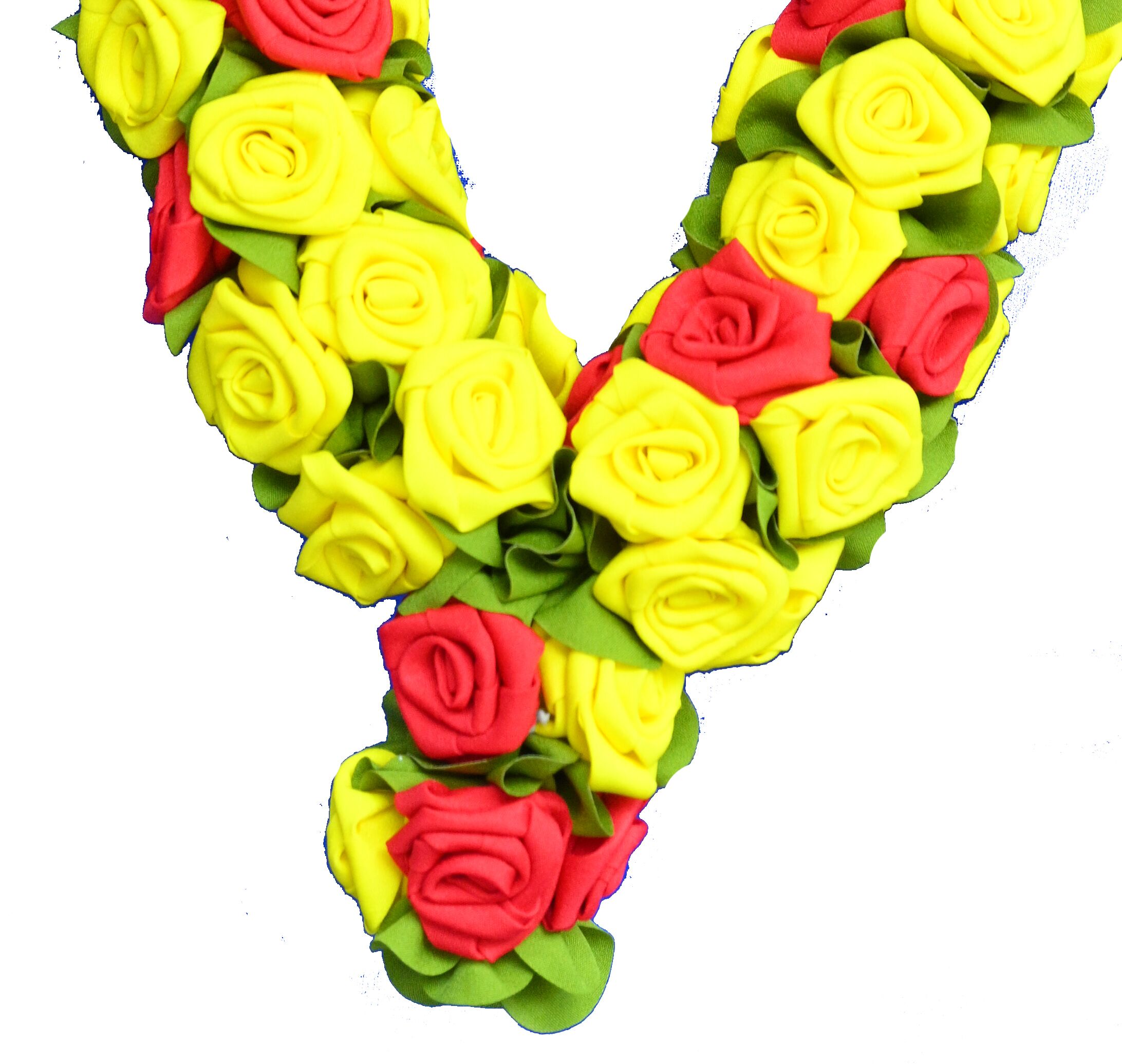 C nuw Full Yellow Roses, Alternatively Red Roses Artifical Fabric graland,Garland for God Photo Frame,Artificial Mala for Photo, Artifical mala for Photo Frame, Wedding Garland, Artifical Garland, - Image 3