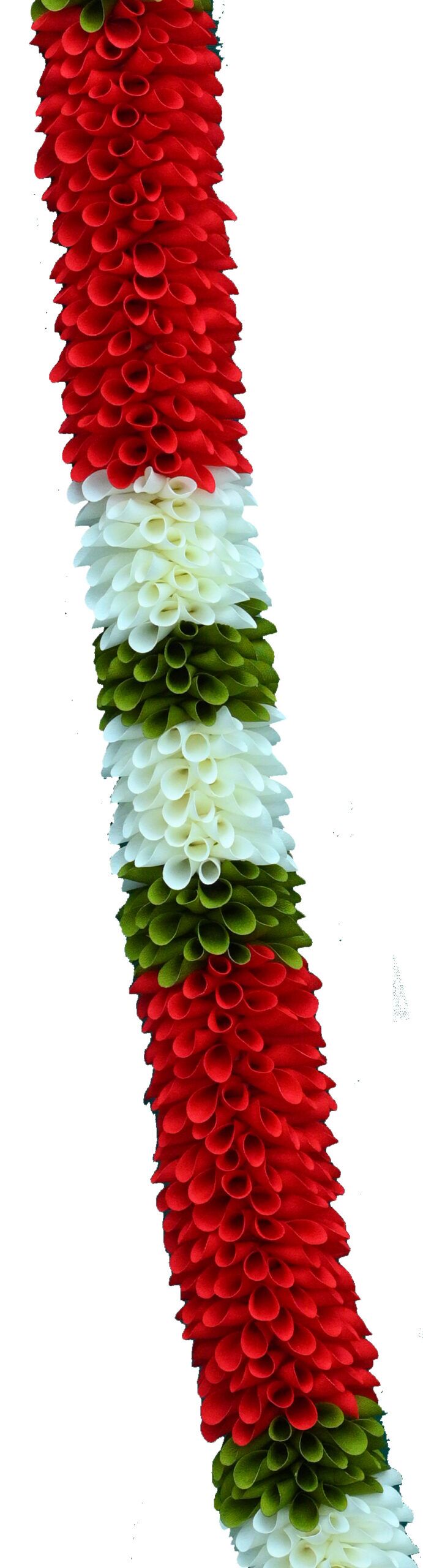 C nuw garland with middle jawla garland, Mala for Photos,WG3, Frame Decoration flowers,Handmade with wooden beadsand fabric (Green,White,Green,Red) - Image 5